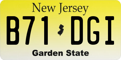 NJ license plate B71DGI