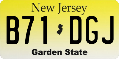 NJ license plate B71DGJ
