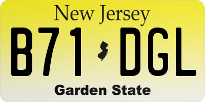 NJ license plate B71DGL