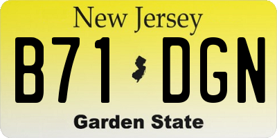 NJ license plate B71DGN