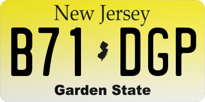 NJ license plate B71DGP