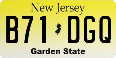 NJ license plate B71DGQ