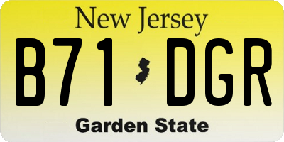 NJ license plate B71DGR
