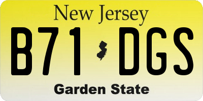 NJ license plate B71DGS