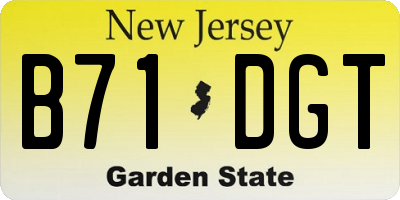 NJ license plate B71DGT