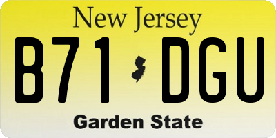 NJ license plate B71DGU