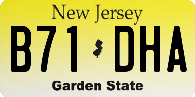 NJ license plate B71DHA