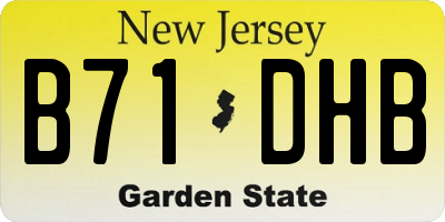 NJ license plate B71DHB