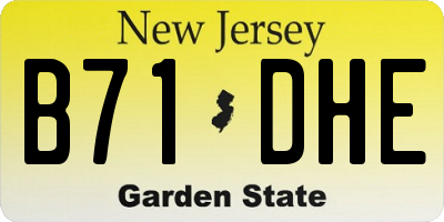 NJ license plate B71DHE
