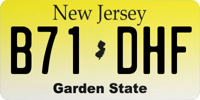 NJ license plate B71DHF