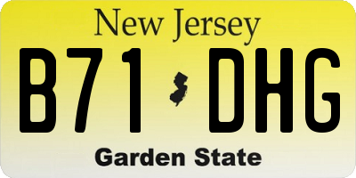 NJ license plate B71DHG