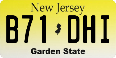 NJ license plate B71DHI