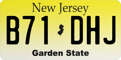 NJ license plate B71DHJ