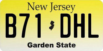 NJ license plate B71DHL