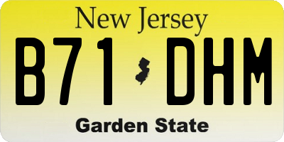 NJ license plate B71DHM