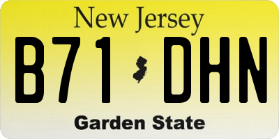 NJ license plate B71DHN