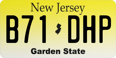 NJ license plate B71DHP