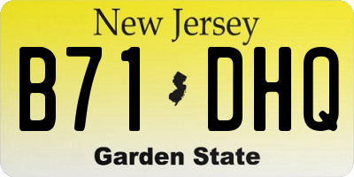 NJ license plate B71DHQ