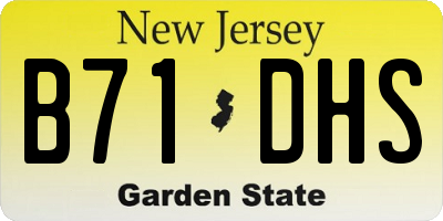 NJ license plate B71DHS