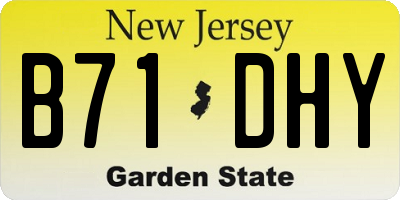 NJ license plate B71DHY