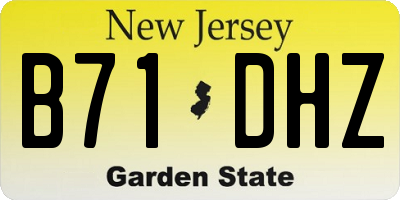 NJ license plate B71DHZ