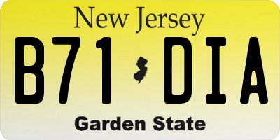 NJ license plate B71DIA