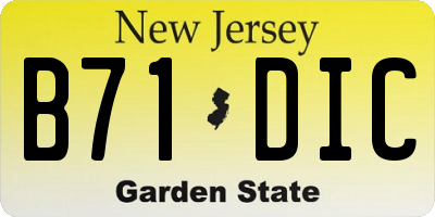 NJ license plate B71DIC