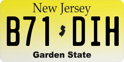 NJ license plate B71DIH