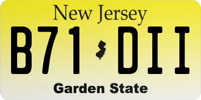 NJ license plate B71DII