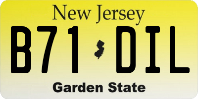 NJ license plate B71DIL