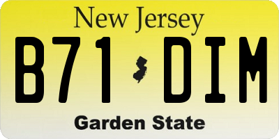 NJ license plate B71DIM
