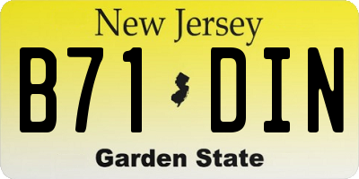 NJ license plate B71DIN