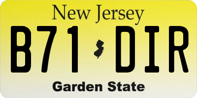 NJ license plate B71DIR