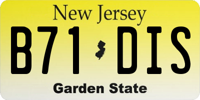 NJ license plate B71DIS