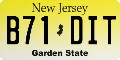 NJ license plate B71DIT