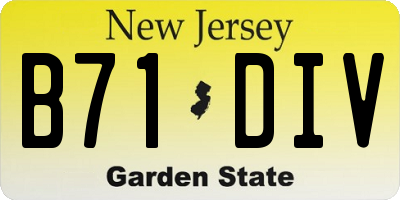 NJ license plate B71DIV