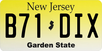 NJ license plate B71DIX