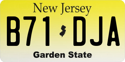 NJ license plate B71DJA