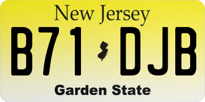 NJ license plate B71DJB