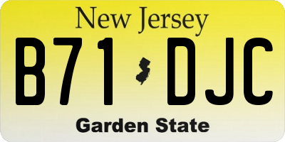 NJ license plate B71DJC