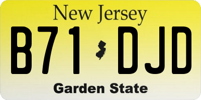 NJ license plate B71DJD