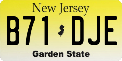 NJ license plate B71DJE