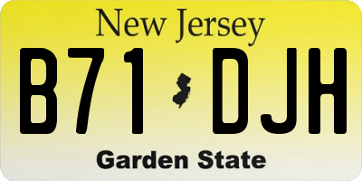 NJ license plate B71DJH
