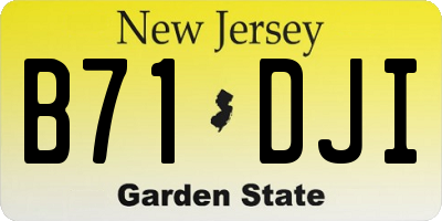NJ license plate B71DJI