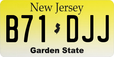 NJ license plate B71DJJ