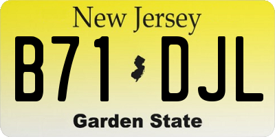 NJ license plate B71DJL