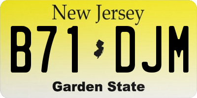 NJ license plate B71DJM