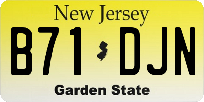 NJ license plate B71DJN