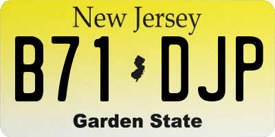 NJ license plate B71DJP