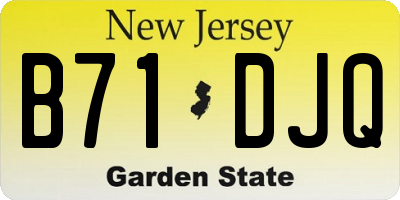 NJ license plate B71DJQ